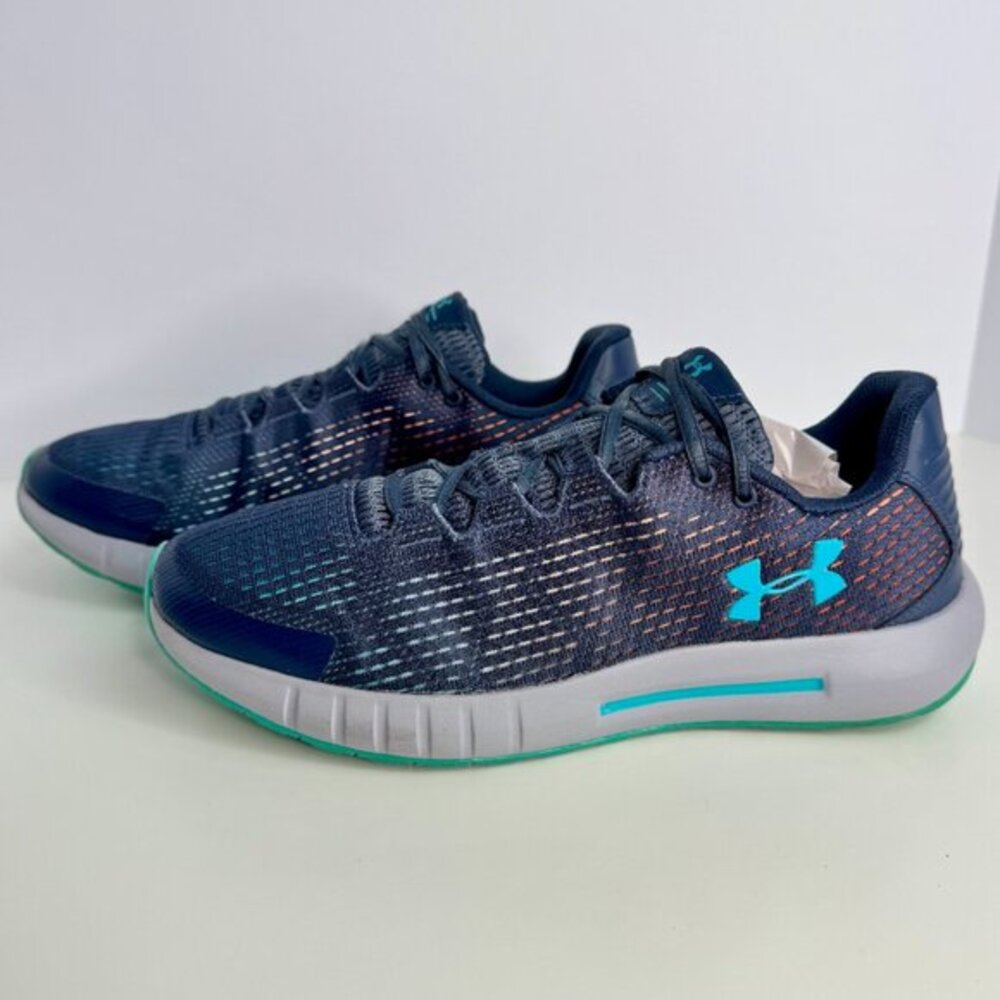 Women's 9.5 Under‎ Armour UA Micro G Pursuit SE Gray/Blue Shoes - Picture 8 of 10